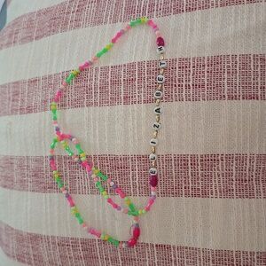 "Elizabeth" Beaded Vintage Name Necklace - EUC
